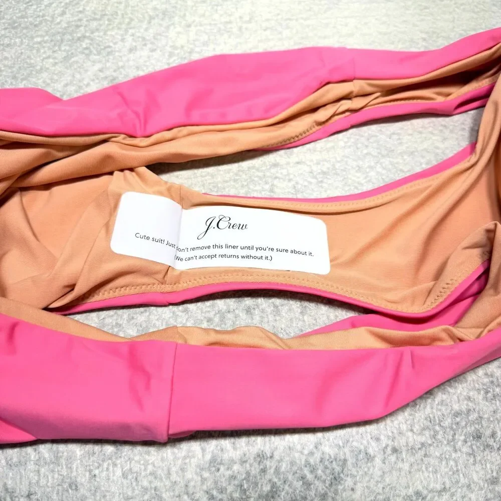 J.Crew High Rise Bikini Bottom Bathing suit Pink Ladies‎ Size 3X NEW BF178 TRO